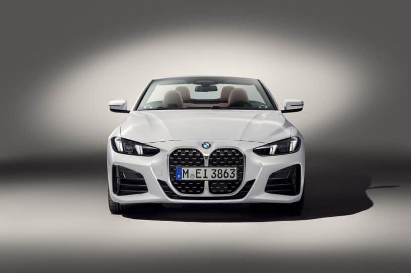 2025 BMW 4 Series Convertible in white, front view