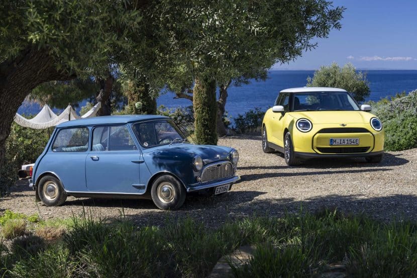 New Electric MINI Poses With The Classic Mini
