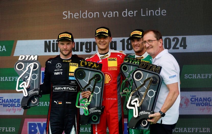Winners celebrating placing Nurburgring 2024 DTM