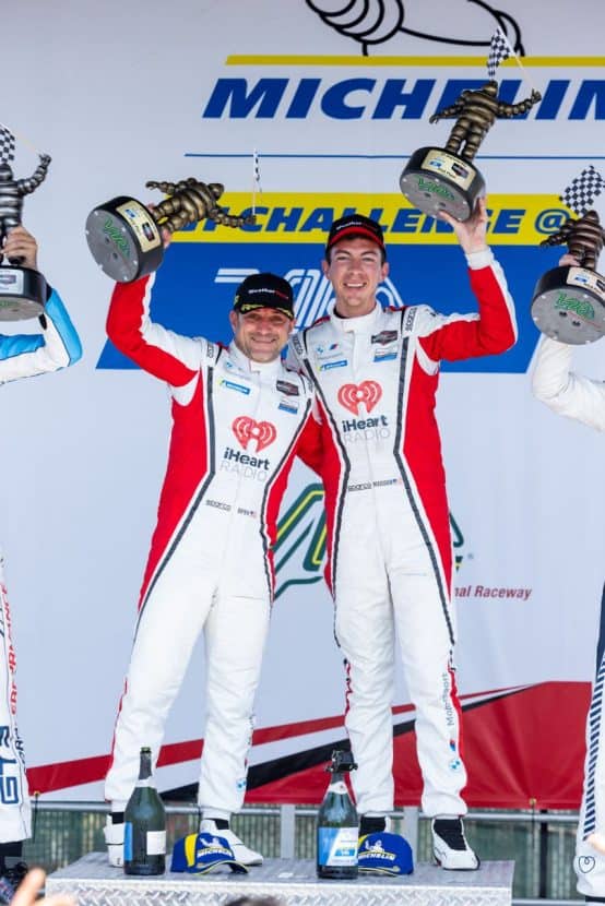 Snow and Sellers celebrating their GTD Pro win