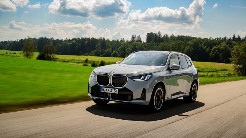 BMW X3 30 driving on back roads