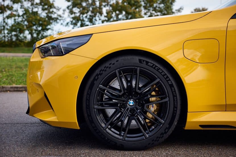 M5 Touring carbon ceramic brake calipers close-up