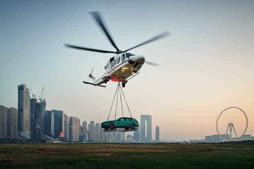 BMW M5 Touring Gets A Helicopter Ride In Dubai