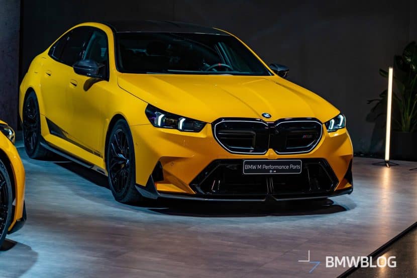 BMW M5 with M Performance Parts in Speed Yellow