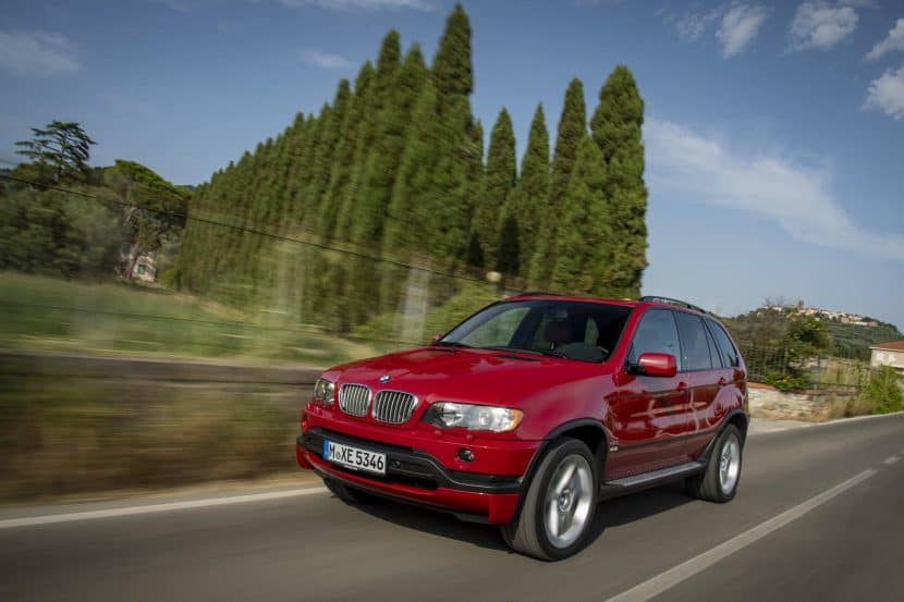 BMW X5 E53 4.6is driving on the highway