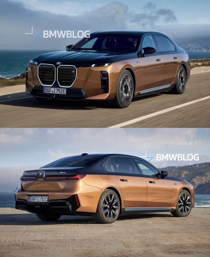 2027 BMW 7 Series front and rear render