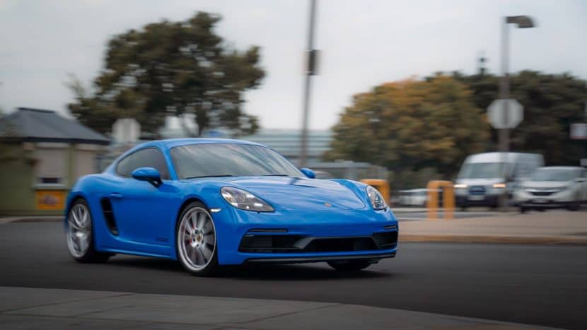 PORSCHE CAYMAN GTS SHARK BLUE DRIVING 50