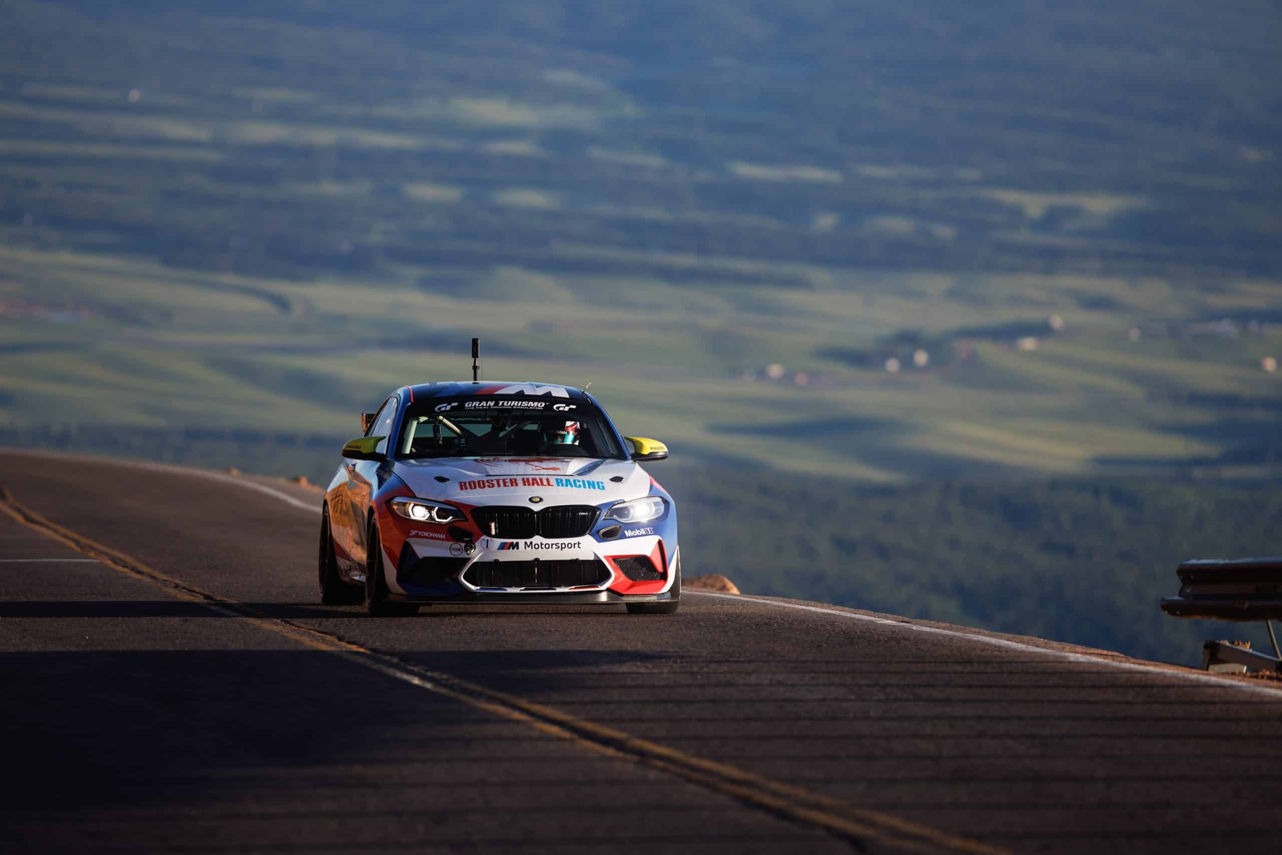 Lance Fenderson and BMW M2 CS Racing car at Pikes Peak