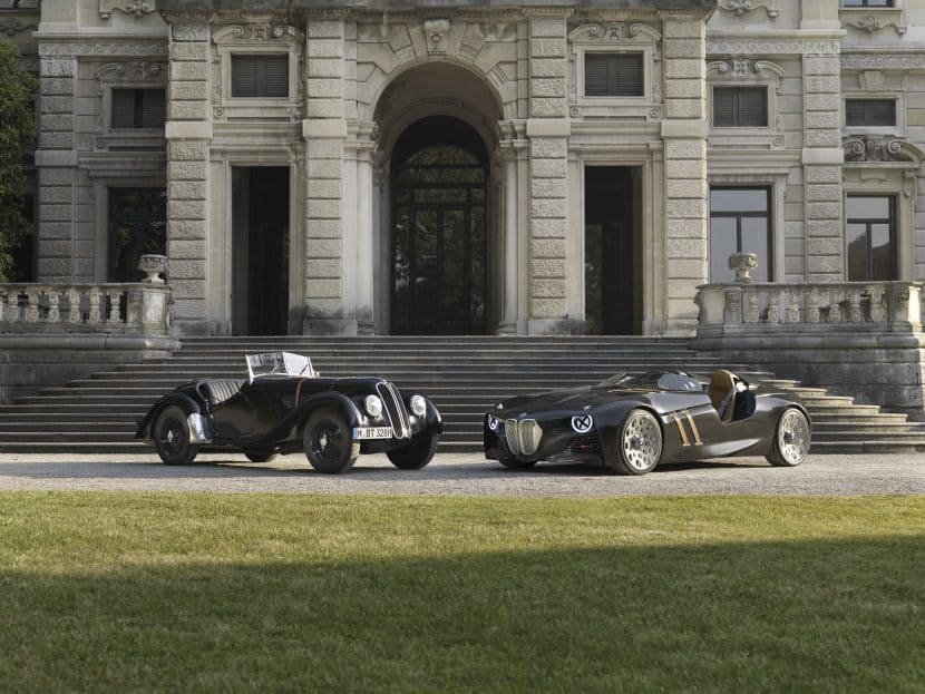 BMW 328 HOMMAGE ROADSTER 01 BMW 328 HOMMAGE and 328 ROADSTER in front of Villa Erba