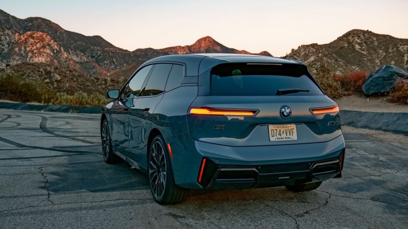 2026 BMW IX M70 REVIEW showing the rear end