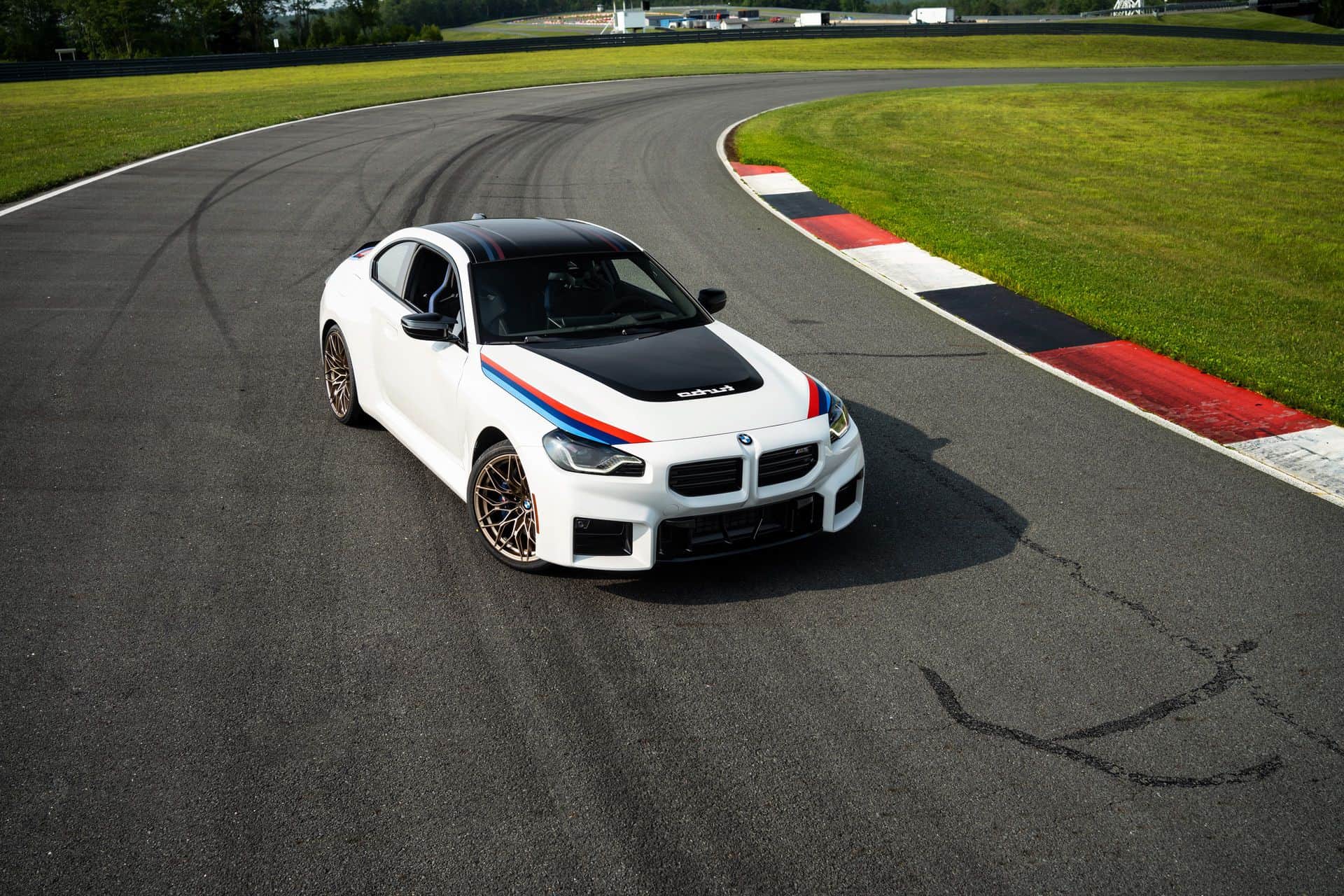 2026 BMW M2 Turbo Design Edition in Alpine White with hand-painted M stripes