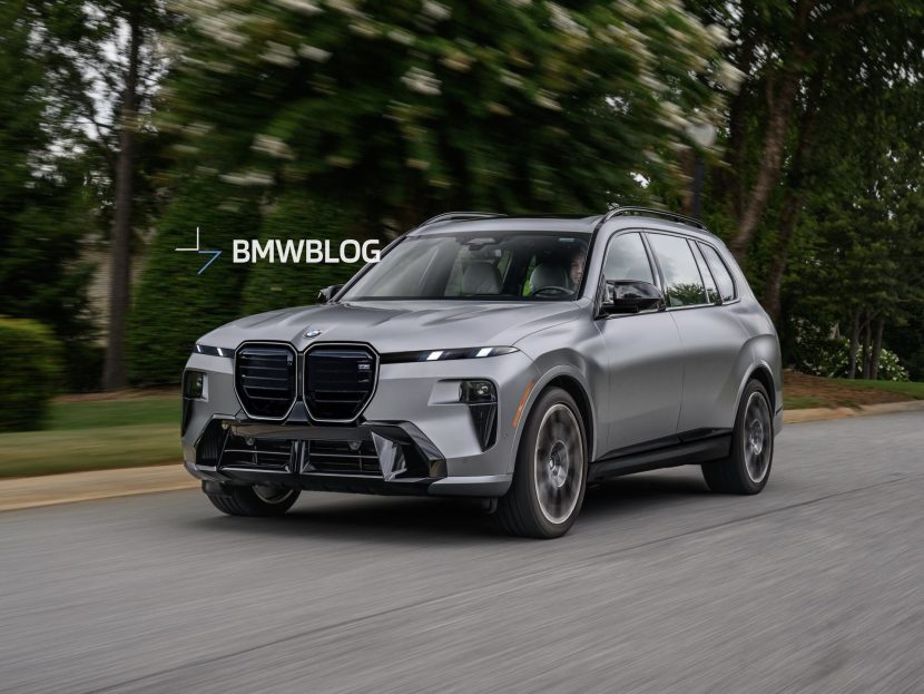 2027 BMW X7 G67 rendering with split headlights and redesigned kidney grilles