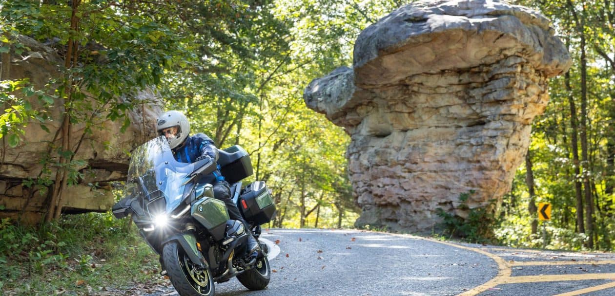 BMW R 1300 RT riding on curvy roads
