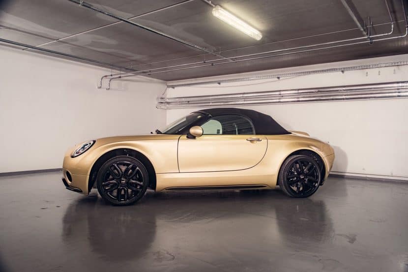 New Gold MINI Superleggera Surfaces — Hybrid Prototype Looks Ready for Production