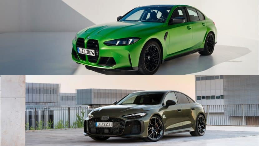 RS5 SEDAN V M3 SEDAN FRONT THREE QUARTERS