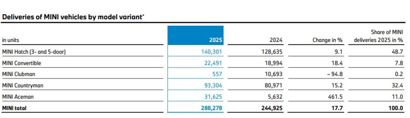 MINI SALES BREAKDOWN 2025
