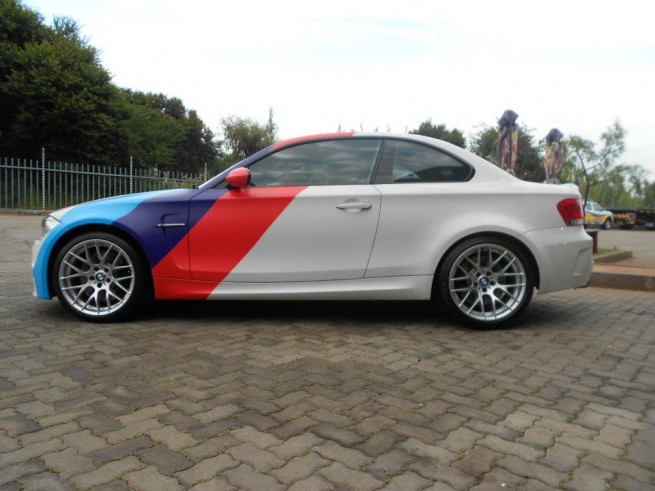 BMW-1M-Matte-White-Motorsport-Stripes-Wrap