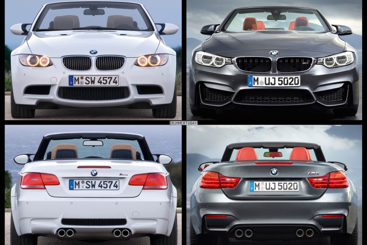 E93 BMW M3 Convertible vs. 2015 BMW M4 Convertible – PHOTO COMPARISON