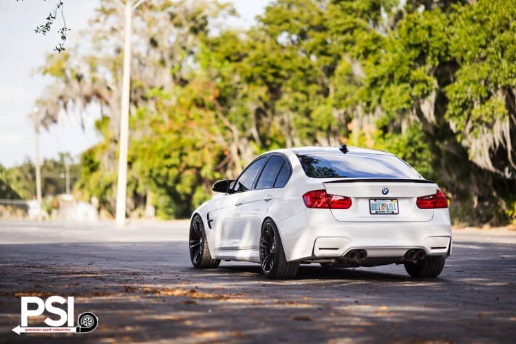 Alpine White BMW M3 Sedan With Carbon Fiber Goodies Installed
