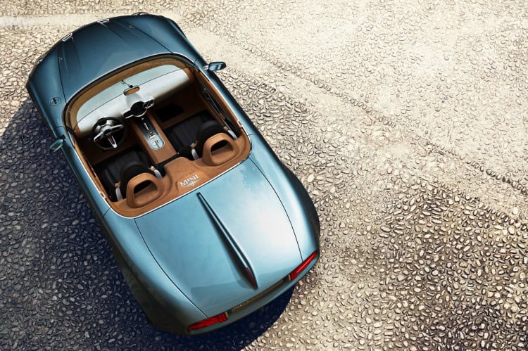 Top view of the MINI Superleggera Vision car