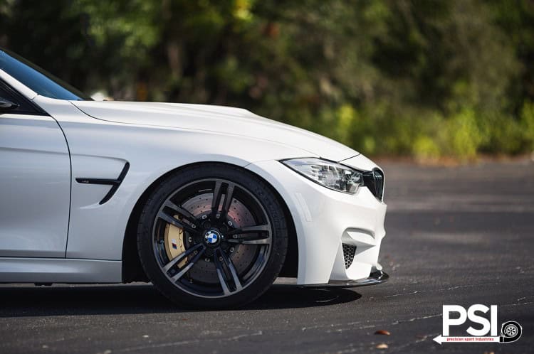 Alpine White BMW M3 Sedan With Carbon Fiber Goodies Installed