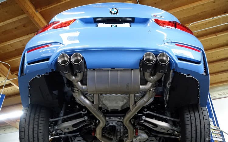 Yas Marina Blue BMW M4 Receives An Akrapovic Exhaust System Yas Marina Blue BMW M4 Receives An Akrapovic Exhaust System