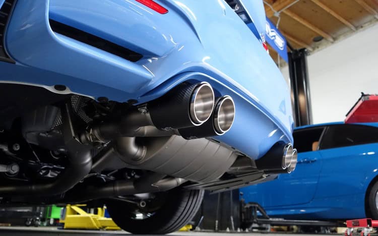 Yas Marina Blue BMW M4 Receives An Akrapovic Exhaust System Yas Marina Blue BMW M4 Receives An Akrapovic Exhaust System