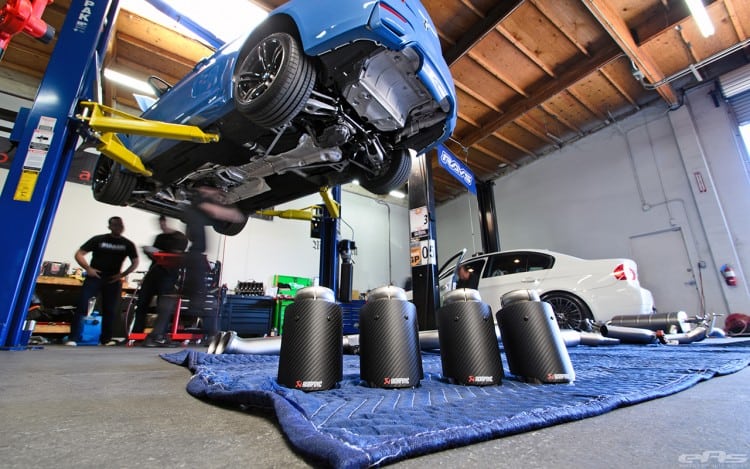 Akrapovic Exhaust And ER Downpipes For A Yas Marina Blue M4