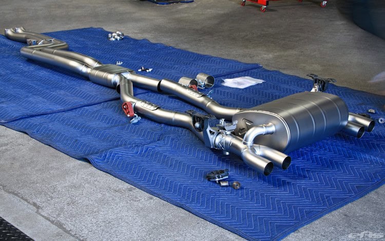 Akrapovic Exhaust And ER Downpipes For A Yas Marina Blue M4