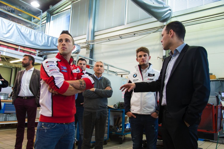 Marco Wittmann and Andrea Dovizioso visit Akrapovic